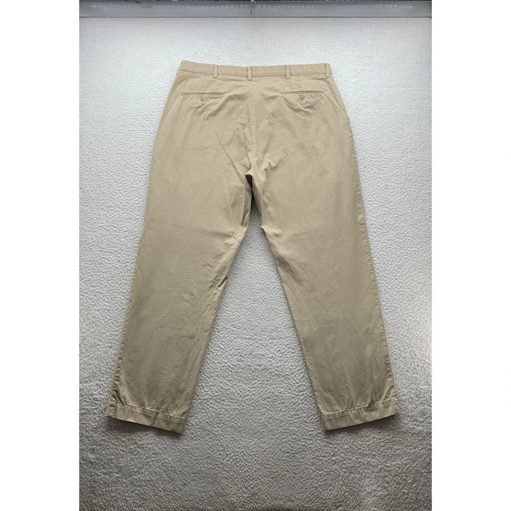 Polo Ralph Lauren Pants Mens 38x30 Beige Chino Khaki‎ Preppy Casual Flat Front